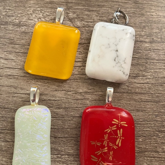 Jewelry - Handmade Colorful Glass Pendant Set